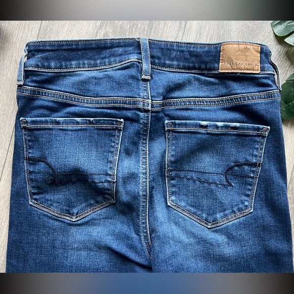American eagle otfitters super stretch medium wash whiskered skinny jeans 4 Long - Picture 6 of 11